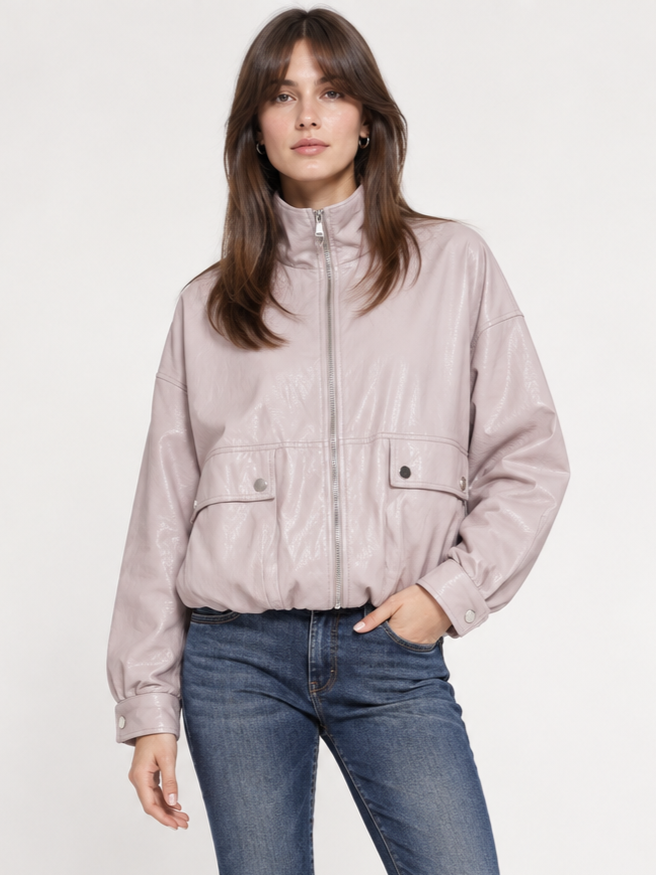 venta ropa mujer al por mayor fabricantes en Italia Daniela cazadora bomber polipiel