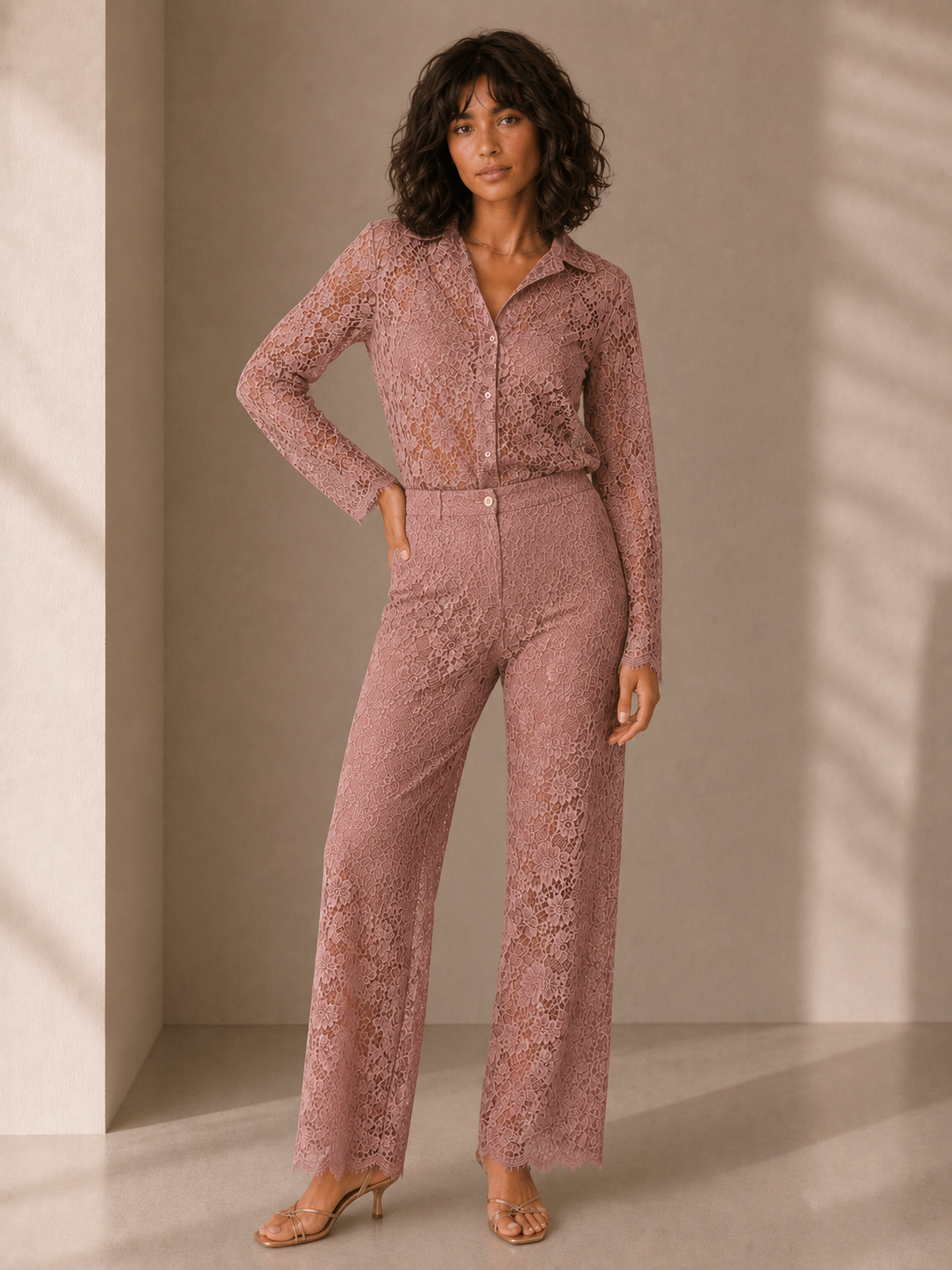 venta ropa al por mayor fabricantes en Italia Daniela Cool Conjunto blonda rosato