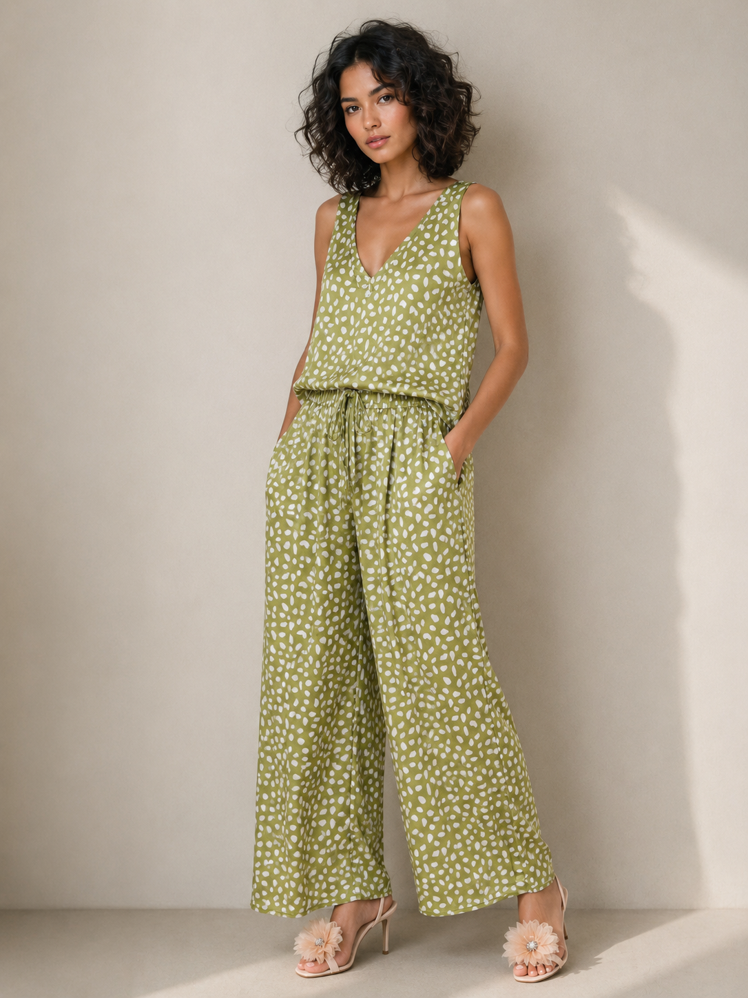venta ropa mujer al por mayor fabricantes en Italia Daniela Cool Conjunto satinado Top